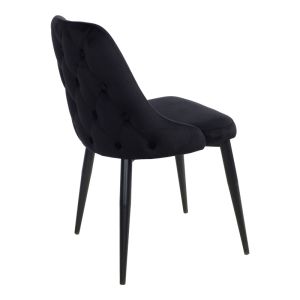 Стол Zedna Serenity черно кадифе с черни метални крака 51x58x84см