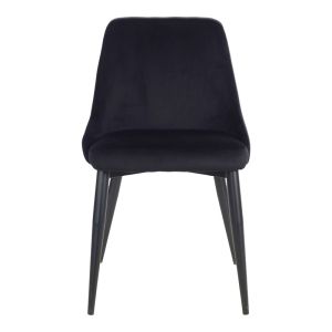 Стол Zedna Serenity черно кадифе с черни метални крака 51x58x84см
