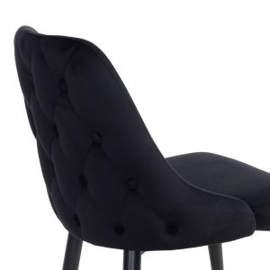 Стол Zedna Serenity черно кадифе с черни метални крака 51x58x84см