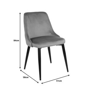 Стол Zedna Serenity черно кадифе с черни метални крака 51x58x84см