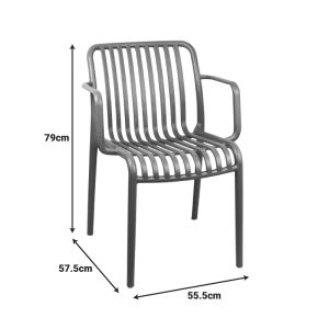 Стол Zoi Pp в тъмнозелен нюанс 55.5x57.5x79см