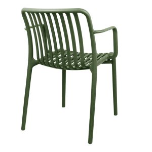 Стол Zoi Pp в тъмнозелен нюанс 55.5x57.5x79см
