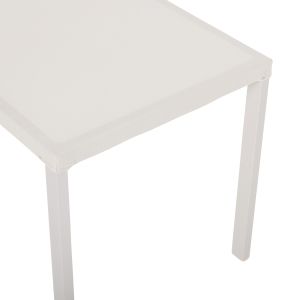 Стол алуминиев, бяла рамка и текстилен със синтетичен ратан 46x55,5x83hcm Hm5921,02