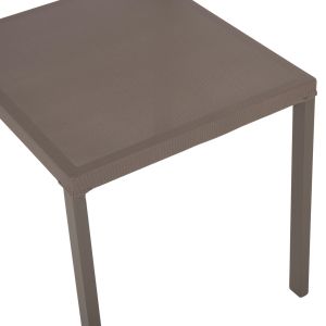 Стол алуминиев, шампанско рамка и текстилен със синтетичен ратан 46x55,5x83hcm Hm5921,03