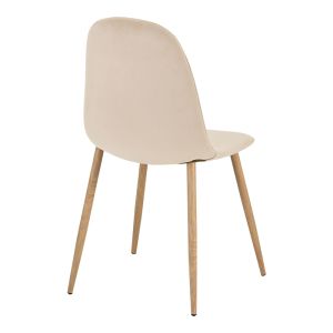 Bella chair beige fabric-natural metal leg 43x52x88cm