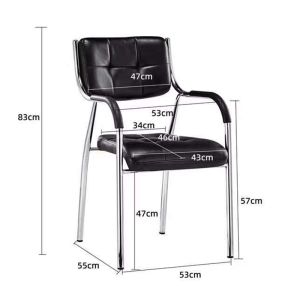 Guest chair Otlen black pu-chrome leg 47x45x87cm