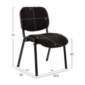 Стол за колаборация Janisha Homemarkt, черна тъкан 53,5x59x77hcm HM1010,11