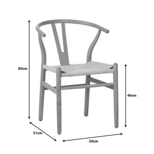 Rubber wood chair, natural shade 50x51x80cm