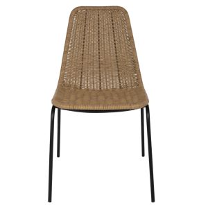 Стол метал и естествен ратан Hm5867,01 43,5x63x82hcm
