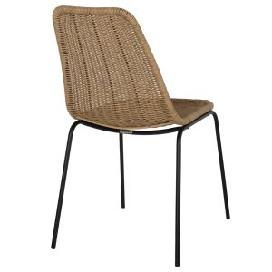Стол метал и естествен ратан Hm5867,01 43,5x63x82hcm
