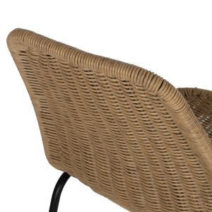 Стол метал и естествен ратан Hm5867,01 43,5x63x82hcm