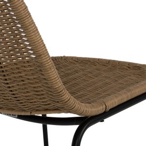 Стол метал и естествен ратан Hm5867,01 43,5x63x82hcm