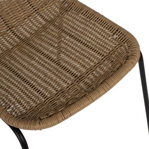 Стол метал и естествен ратан Hm5867,01 43,5x63x82hcm