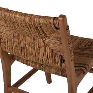 Стол от масивно тиково дърво Hm9399,11 в натурален цвят 51x60,5x88hcm