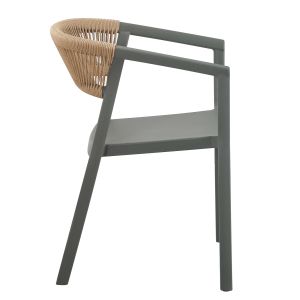Polypropylene chair Bogi Hm6240.05 olive green with beige Pp rope 54x53x75hcm.