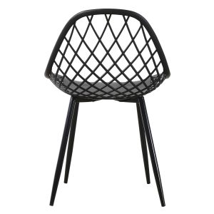 Стол от полипропилен Hm9524,02 черен с метални матирани крака 52x53x82hcm