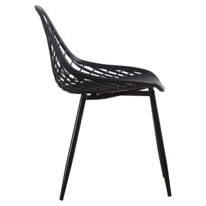 Стол от полипропилен Hm9524,02 черен с метални матирани крака 52x53x82hcm