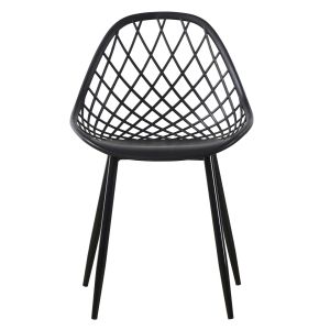 Стол от полипропилен Hm9524,02 черен с метални матирани крака 52x53x82hcm