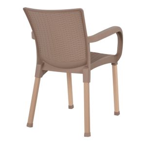 Стол от полипропилен ратан Hm5591,02 цвят капучино 60x60x82cm