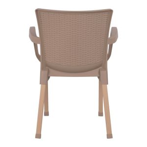 Стол от полипропилен ратан Hm5591,02 цвят капучино 60x60x82cm