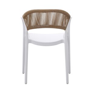 Chair polypropylene Eva white with beige Pp rope 58.5x49x83.5hcm HM6155