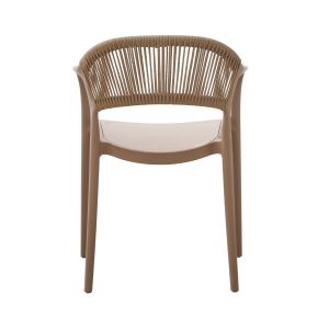 Chair polypropylene Eva cappuccino with beige Pp rope 58.5x49x83.5hcm HM6155