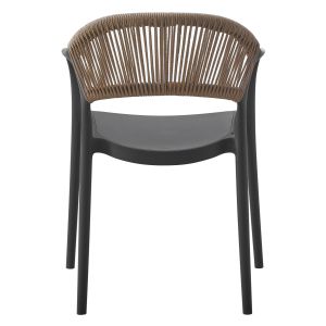 Chair polypropylene Eva black with beige Pp rope 58.5x49x83.5hcm Hm6155