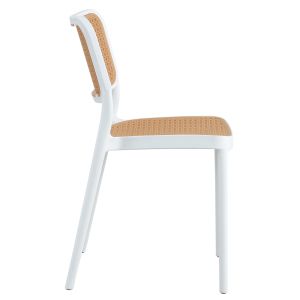 Стол полипропилен Hm5934,01 бяло и бежово 41x49x102hcm