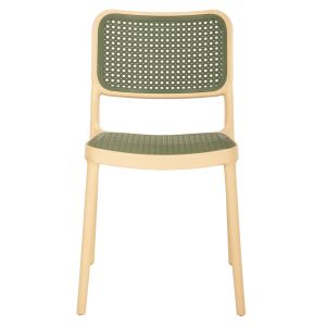 Стол полипропилен Hm5934,04 бежов и маслиново зелен 41x49x102hcm