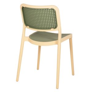 Стол полипропилен Hm5934,04 бежов и маслиново зелен 41x49x102hcm