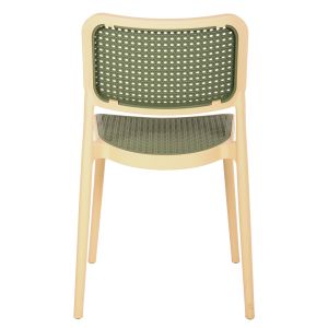Стол полипропилен Hm5934,04 бежов и маслиново зелен 41x49x102hcm
