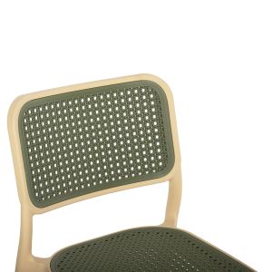 Стол полипропилен Hm5934,04 бежов и маслиново зелен 41x49x102hcm