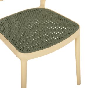 Стол полипропилен Hm5934,04 бежов и маслиново зелен 41x49x102hcm