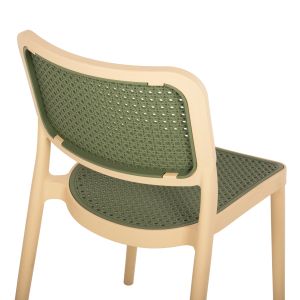 Стол полипропилен Hm5934,04 бежов и маслиново зелен 41x49x102hcm