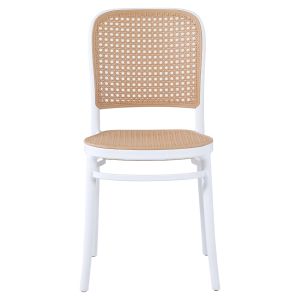 Стол полипропилен Hm5937,01 бял с бежова седалка и облегалка 41x49x102hcm