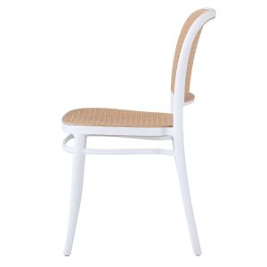 Стол полипропилен Hm5937,01 бял с бежова седалка и облегалка 41x49x102hcm