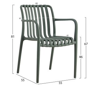 Стол полипропилен Tippy тъмна маслина 55x55x81hcm Hm5940