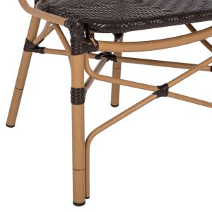 Стол ратран и алуминий имитиращ бамбук Hm5925,01 47x58x95hcm