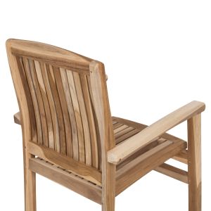 Стол с подлакътници Dart Hm9781 от тиково дърво 61x59,5x91cm
