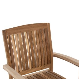 Стол с подлакътници Dart Hm9781 от тиково дърво 61x59,5x91cm