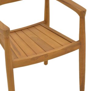 Стол с подлакътници Ganny масивно тиково дърво натурално 59x56x71см