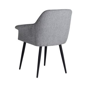 Стол с подлакътници Parsow светло сив с черни метални крака 77x63x85cm