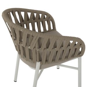 Стол с подлакътници алуминий и въже 58x57x78ηcmhm5857,02