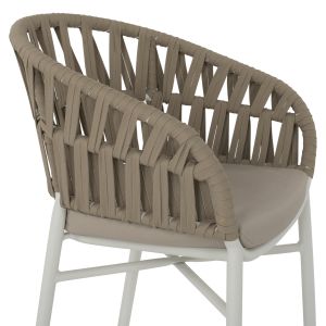 Стол с подлакътници алуминий и въже 58x57x78ηcmhm5857,02