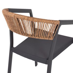 Стол с подлакътници алуминий и рата Hm5891,01 56,5x60x78hcm