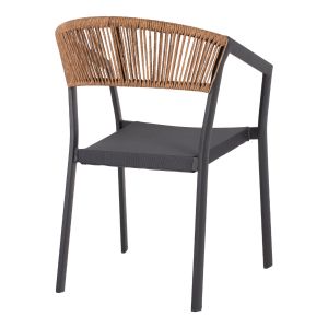 Стол с подлакътници алуминий и рата Hm5891,01 56,5x60x78hcm