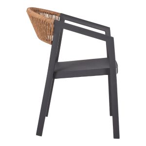 Стол с подлакътници алуминий и рата Hm5891,01 56,5x60x78hcm