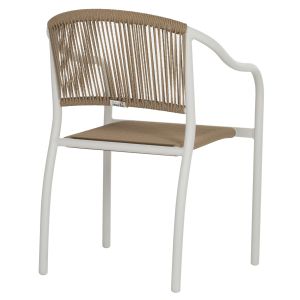 Стол с подлакътници алуминий и ратан Hm5856,01 57x63x80hcm