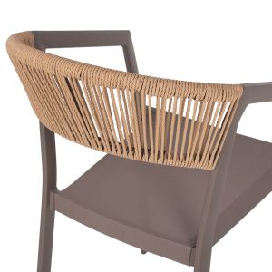 Стол с подлакътници алуминий и ратан Hm5891,03 56,5x60x78hcm