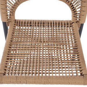 Стол с подлакътници алуминий с въже Hm5771,02 55x63x82cm